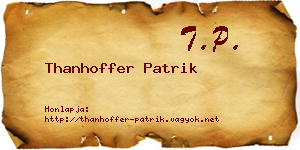 Thanhoffer Patrik névjegykártya